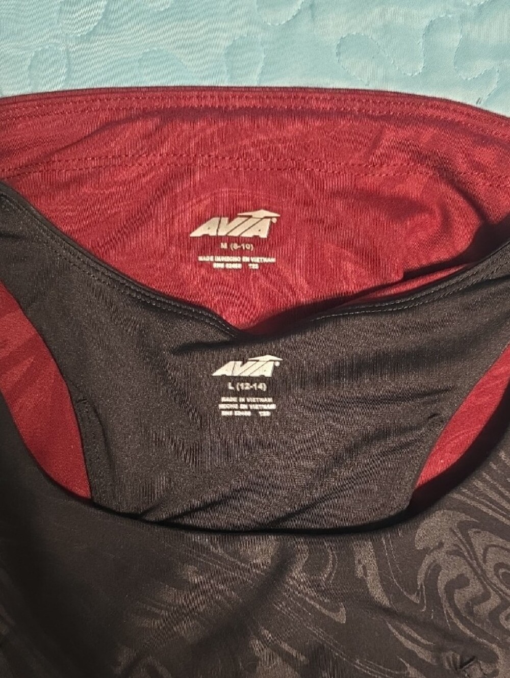 Avia Burgundy Yoga Pant with Black Racerback Crop With Built In Sport Bra - Picture 2 of 14